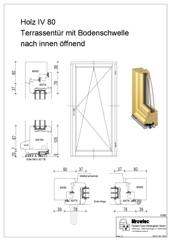 13 - IV 80 - Ansicht Terrassentür mit Schwelle nach innen_117