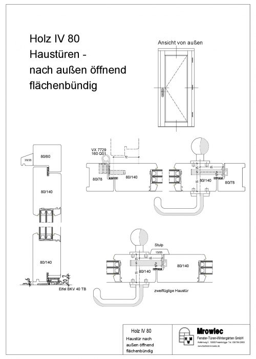 IV 80 Haustür nach außen öffnend, flächenbündig_6
