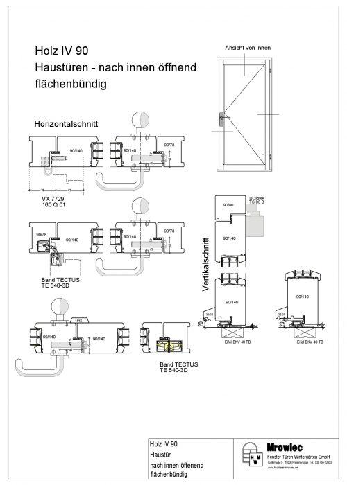 IV 90 Haustür nach innen öffnend, flächenbündig_32